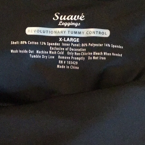 GLAM BLK LEGGINGS, XL w/tummy control, never worn - Picture 3 of 3